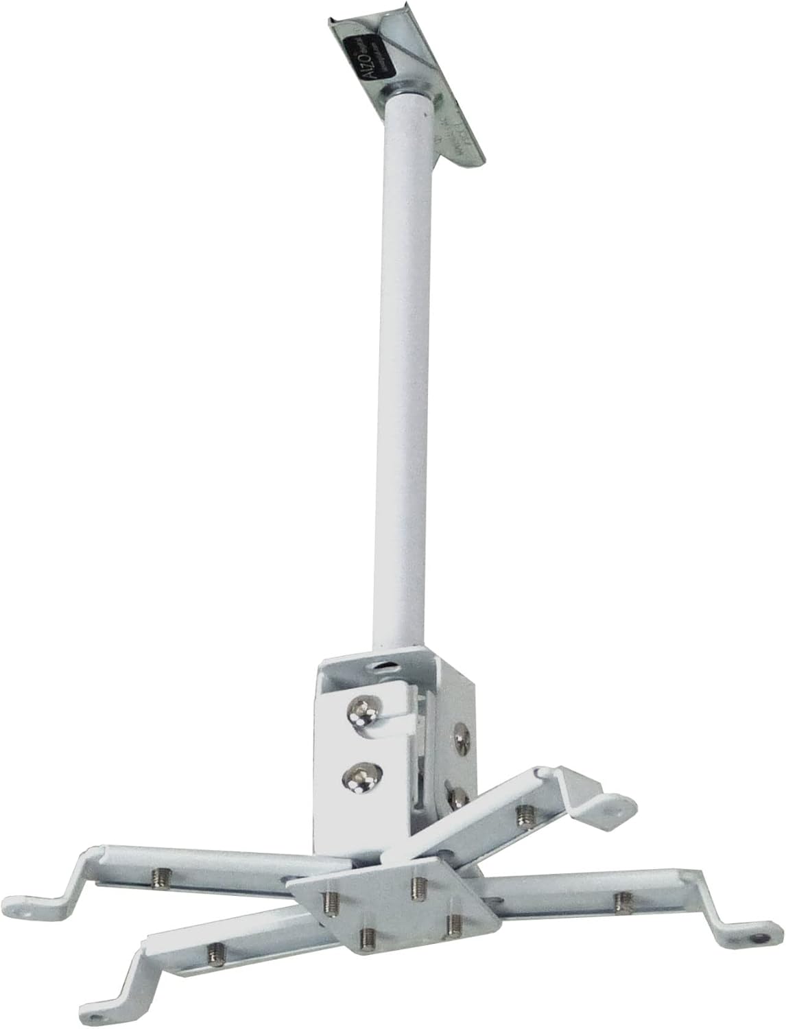 ALZO Short Suspended Drop Ceiling Video Projector Mount with Scissor Clamp for T-Bar Attachment with 10 Inch Drop