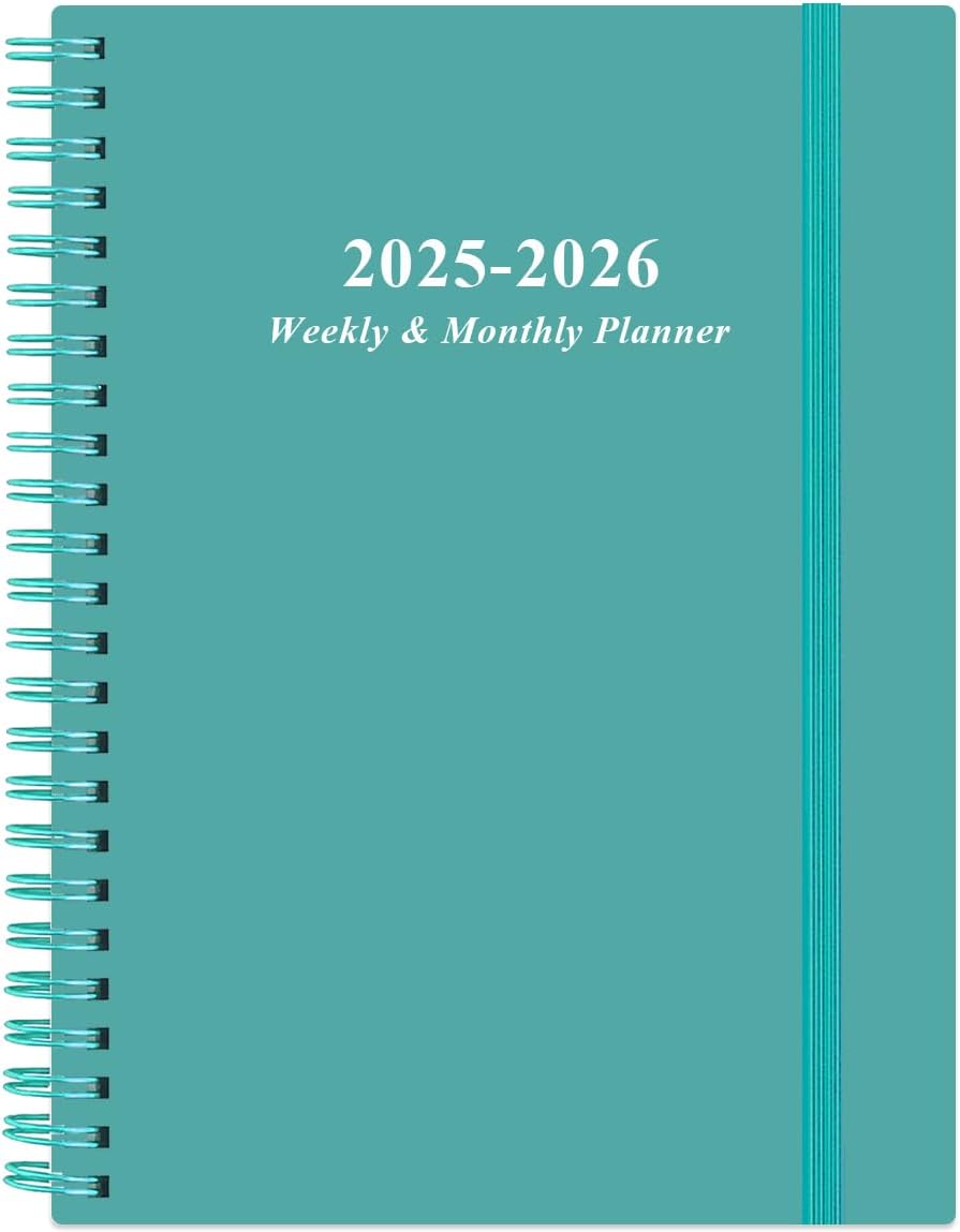 2025-2026 Planner - Academic Planner 2025-2026 from July 2025 - June 2026, Weekly & Monthly Planners Spiral Bound with 12 Monthly Tabs, Inner Pocket, 6.4" x 8.5", Teal