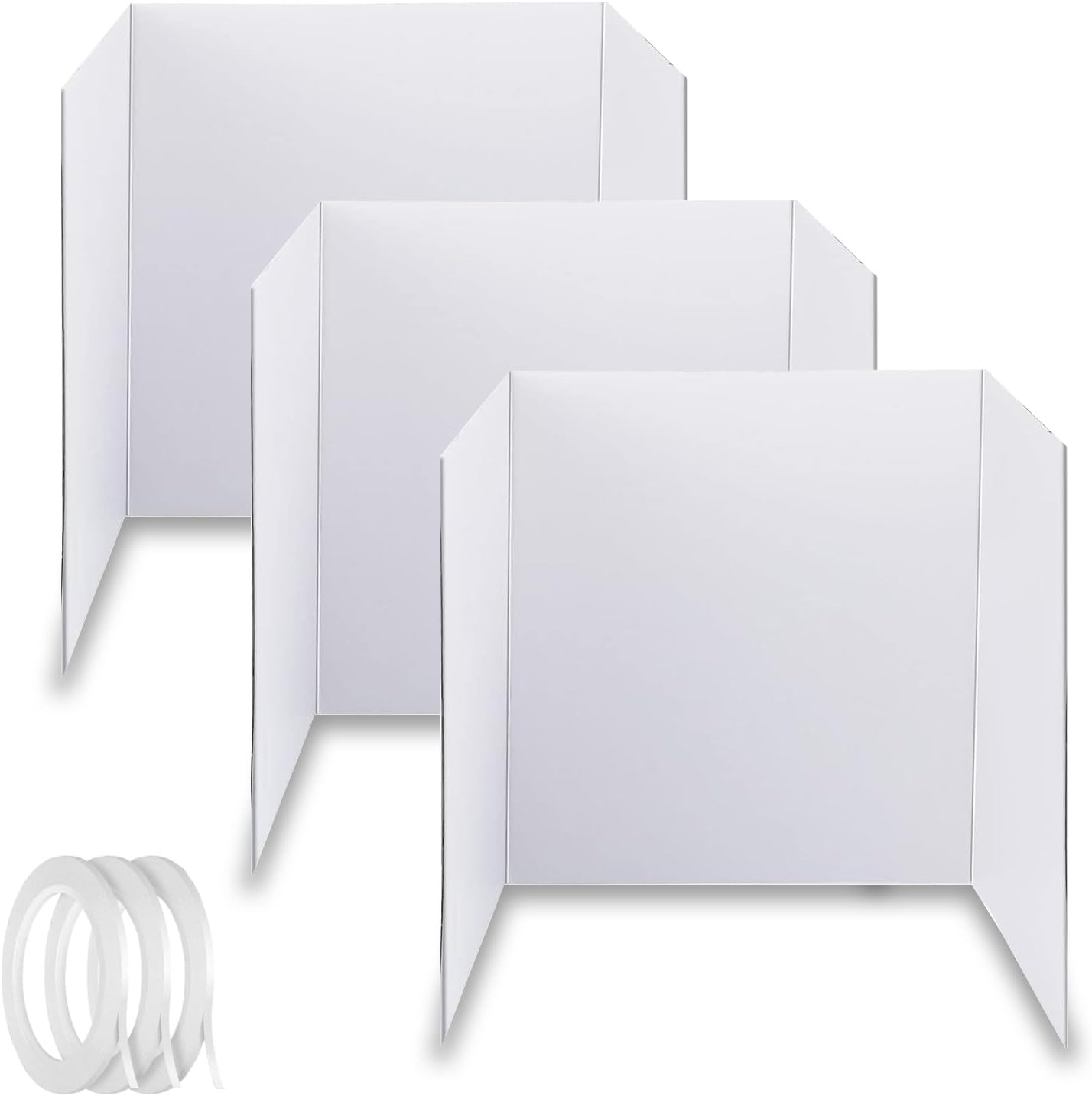 Medium Trifold Poster Board, 24 x 16inches Poster Board with Double Sided Tapes and Cardboard, Corrugated Presentation,Science Fair Display Boards for School Project, Science Fair, Business