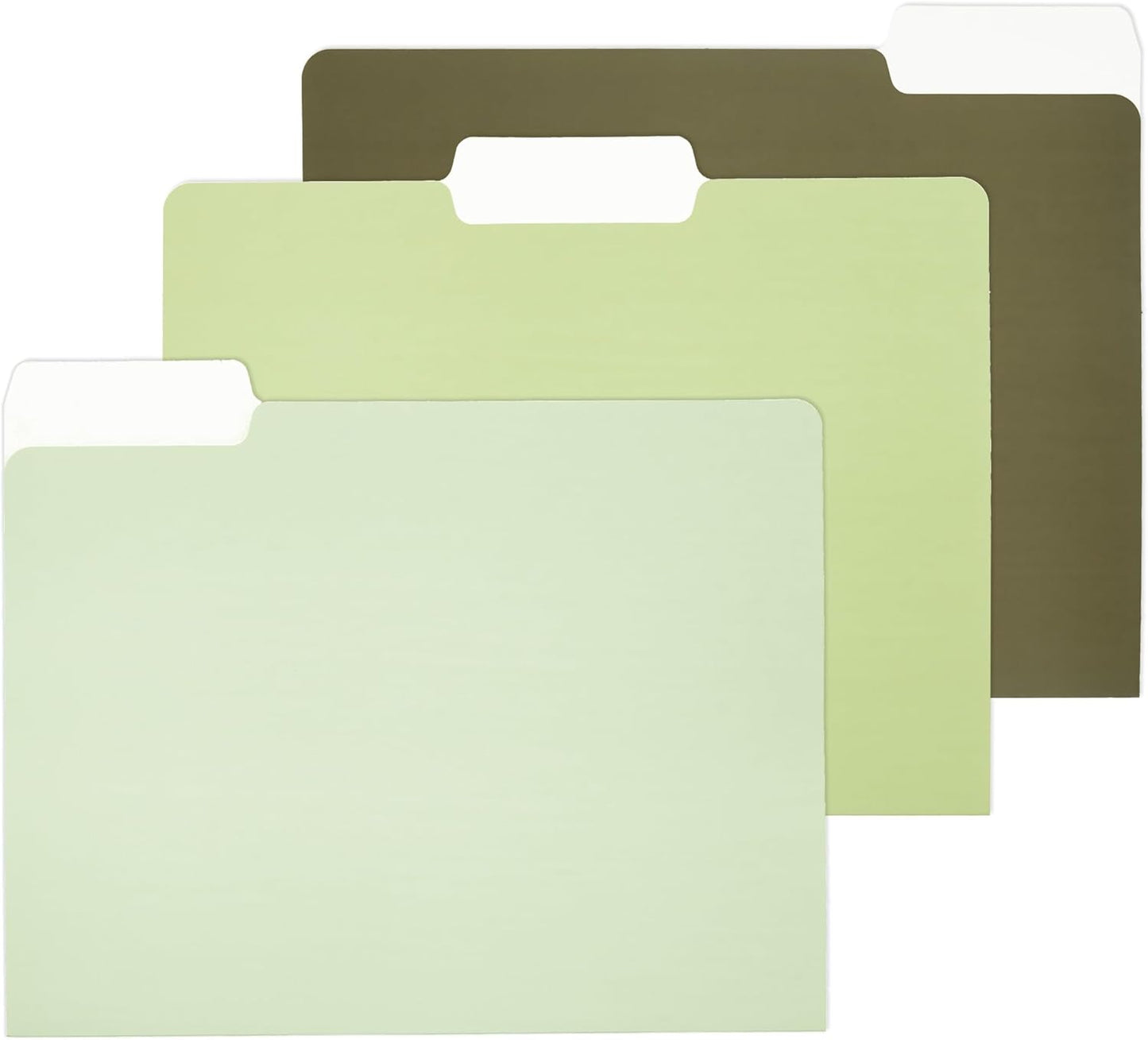 Y YOMA 12 Pack Colored File Folders Letter Size Gradient File Folder with 1/3-Cut Tab Cute Pretty Decorative Heavyweight Filing Folder File Organizers for Office School Home Desktop, Leaf Green