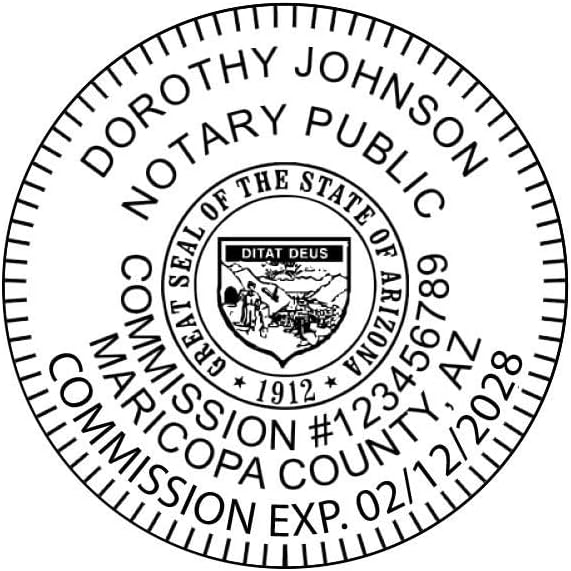Arizona Round Notary Stamp | Official State Notary Stamp | Official Seals | Meets State Specifications (Arizona, Round Stamp)