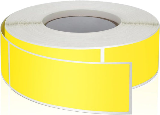 Yellow Rectangle Stickers 3 x 1 Inch Color Coding Labels Vinyl Roll Self-Adhesive Waterproof Removable 500 PCS