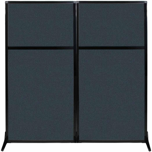 Versare Workstation Partition | Portable Wall Divider | Modern Office Cubicle | Free Standing Privacy Screen | Flexible Work Space | 66" x 70" Blue Spruce Fabric Panels