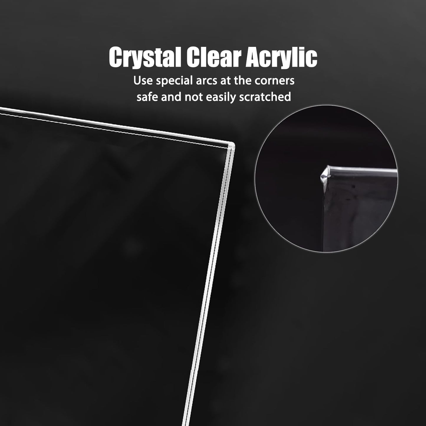 8.5 x 11 Acrylic Sign Holder, Classic Wooden Gold Stand, Double Sided Display Table Top Paper Holder, for Office, Cafe, Store, Menu, Certificate, Document (Horizontal, 6pack)