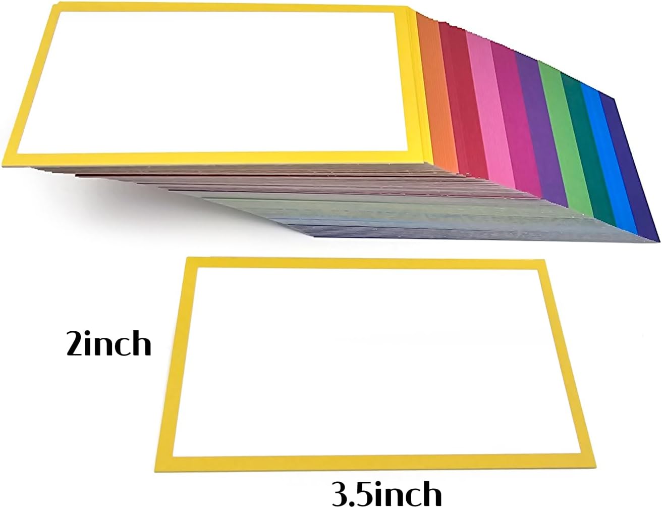 PPAPPAPPIYO 3.5x2 Decorative Color Index Cards / (Set of 100) Blank index cards 260gsm (Multicolor)