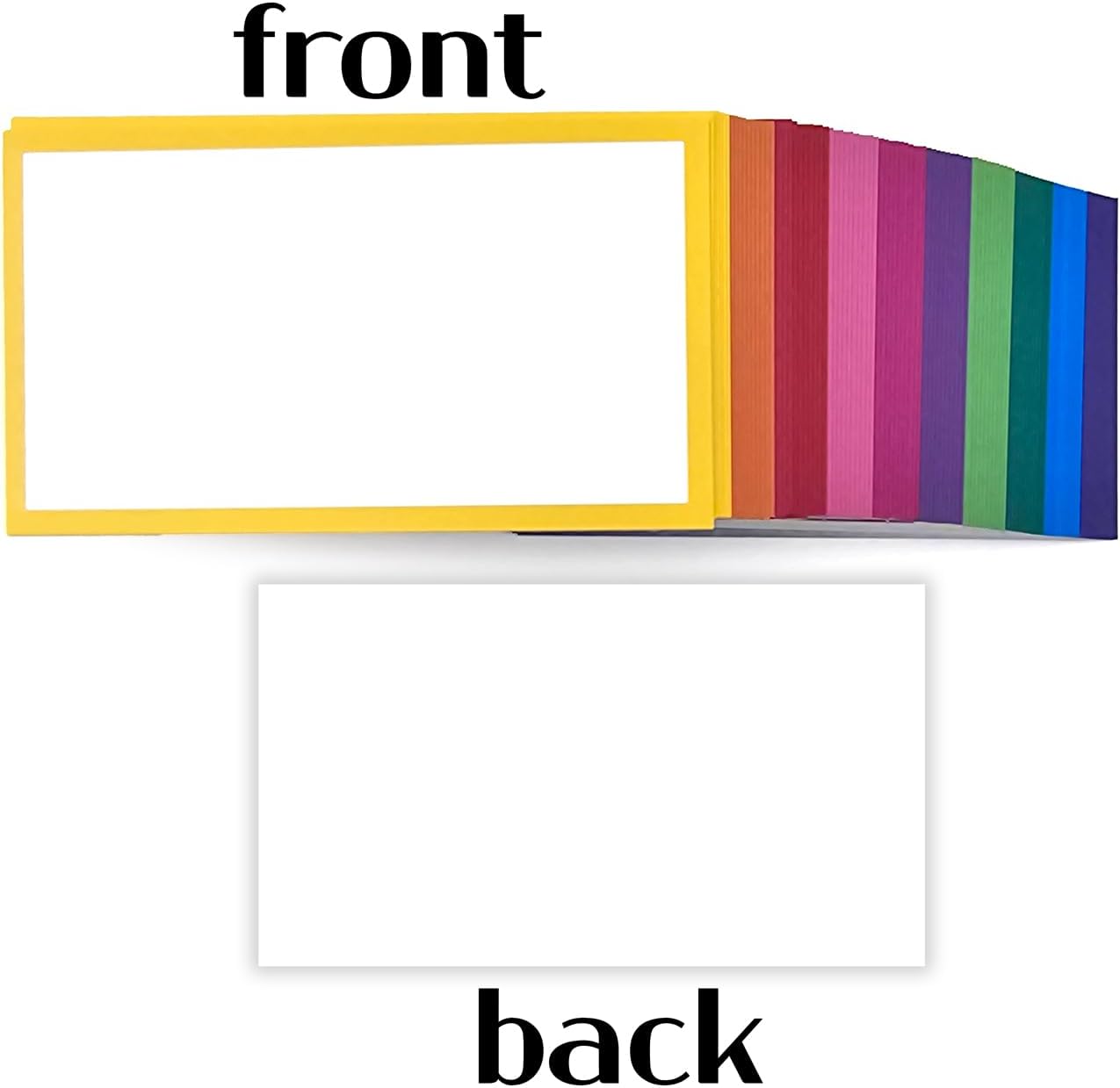 PPAPPAPPIYO 3.5x2 Decorative Color Index Cards / (Set of 100) Blank index cards 260gsm (Multicolor)