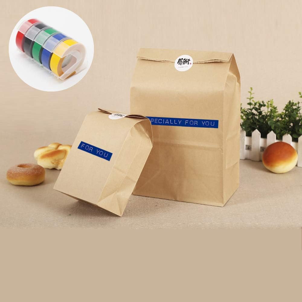 Label Maker Tape Compatible with Dymo Embossing Label Maker, 1/2''x 9.8' Colorful 3D Plastic Office Mate II Tape Compatible with Dymo Embossing 35800