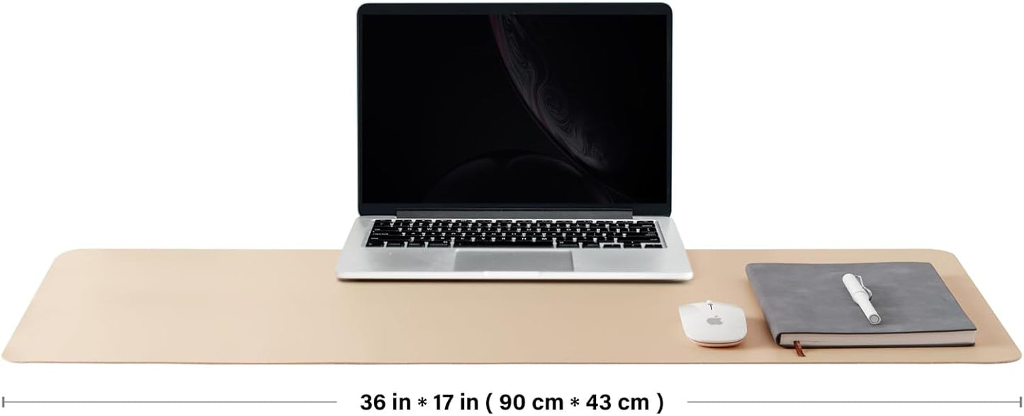 Cork Apricot Desk Mat - Dual-Sided Desk Pad for Office and Home - Desk Organization and Accessories - Ideal for Large Mouse Pad and Desk Mats on Top of Desks(36"x 17")