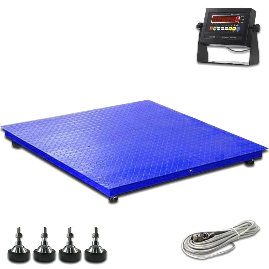 Liberty LS-800-4X5 NTEP Certified (Legal for Trade) Industrial Floor Scale | 48" x 60" | Capacity of 20,000 lbs x 5 lb + Blue