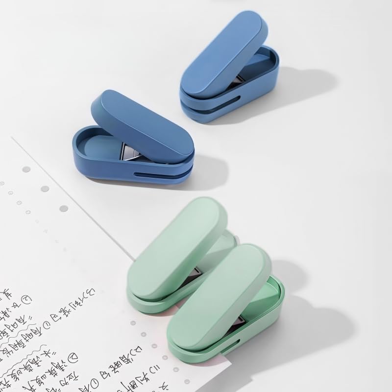 Magnoloran 2 Pack Single Hole Punch, 1/4 inch Mini Small Hole Puncher Heavy Duty Paper Hole Puncher Small Hole Punch One Hole Puncher for Crafts Paper Cards Tags Scrapbook-Blue&Green