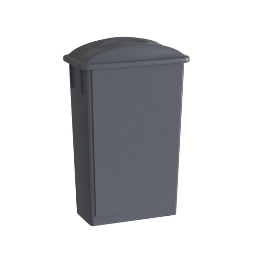 23 Gallon Gray Slim Jim Trash Can with Flat Lid with Handle