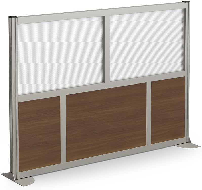 NBF Office Partitions - Cubicle Privacy Panel Wall Divider - Modern Room Separator with Quick Assembly - Indoor Laminate Free Standing Portable Room Divider Panel - 52" H x 73" W (Espresso)