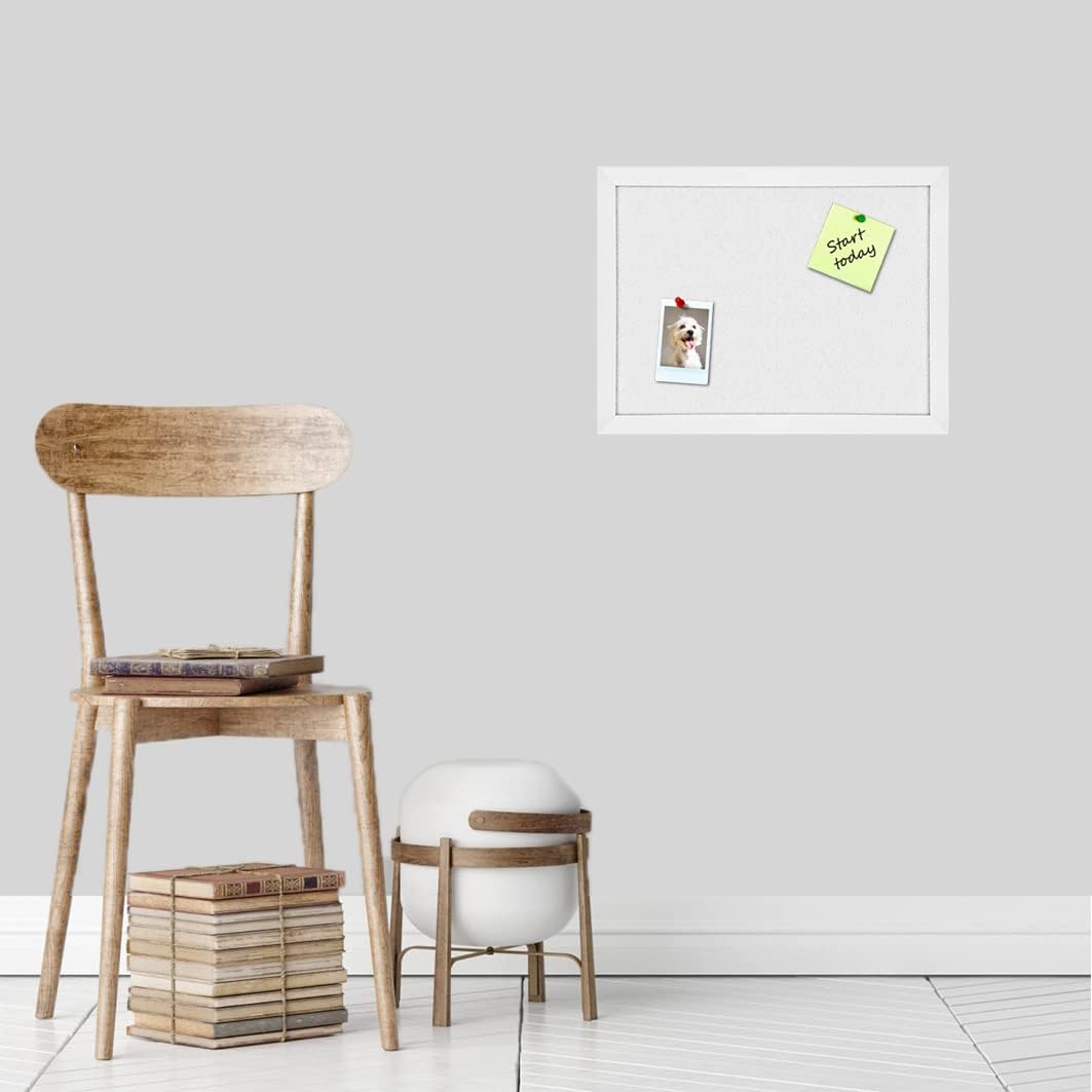 TORASO Cork Board Bulletin Board, Cork Boards for Walls with Pins, Eye Bolts, gaskets, Screws, Pin Board for Office, School and Home (White, 11“x14.5” - 2p)