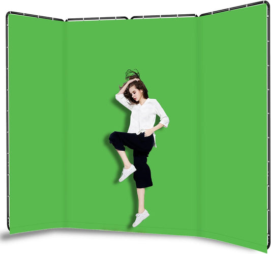 7.87ft x 13.12ft Green Screen Backdrop with Stand, Large Collapsible Green Backdrop with Heavy Duty Stand for Parties, Photography, Video Shooting, Live Streaming, Gaming