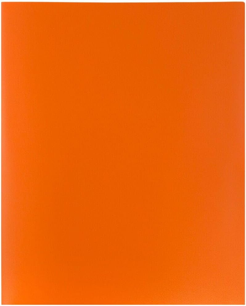 JAM PAPER Plastic 2 Pocket POP Folders - Durable School Folders - Orange - 3/Pack