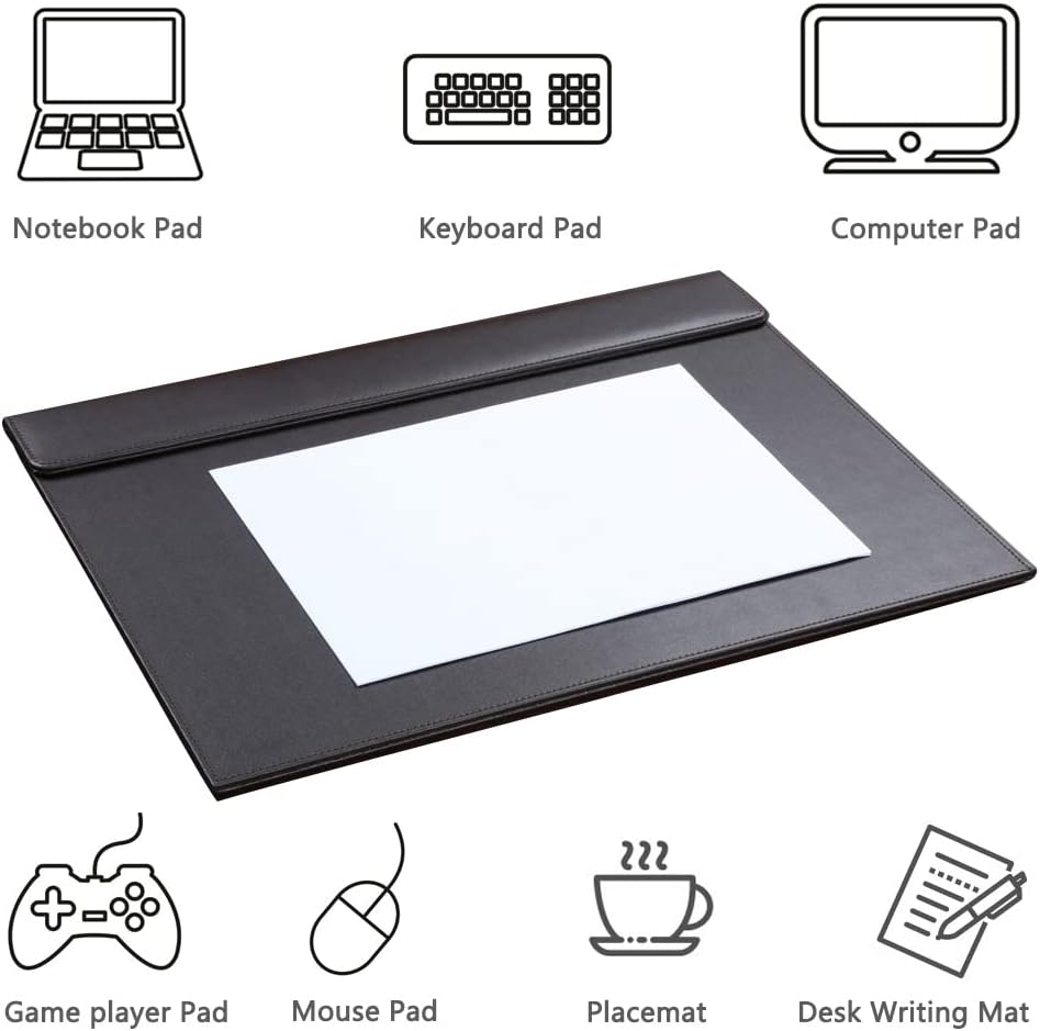 KINGFOM 18''x14'' Large Rectangle A3 Desk Writing & Drawing Desk Pad &Board Table Protector Mat with Paper Clip on Top Brown