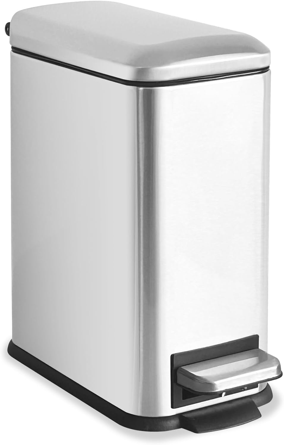 Bathroom Trash Can with Lid，5L/1.3 Gallon Trash Can with Removable Liner Bucket, Small Garbage can for Bathroom,Bedroom,Home Office,Silver