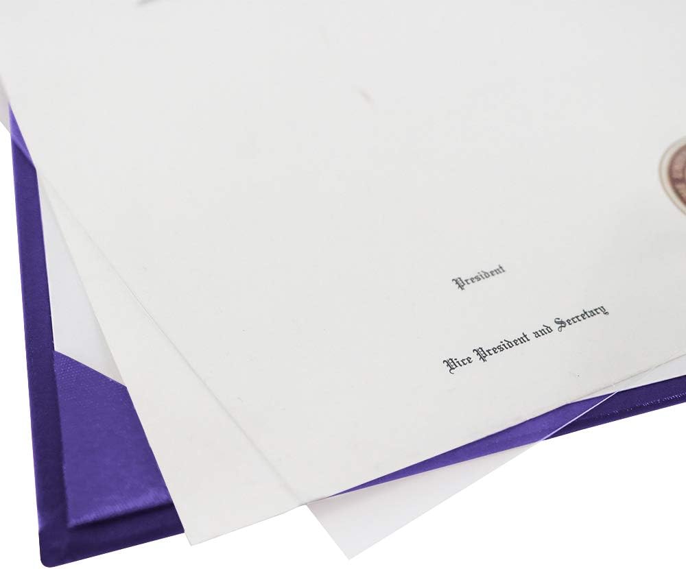 GraduationMall 8.5"x11" Smooth Padded Diploma Cover Certificate Holder Purple,1-Pack