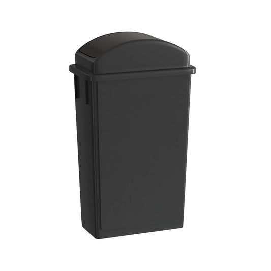 23 Gallon Black Slim Jim Trash Can with Swing Top Lid