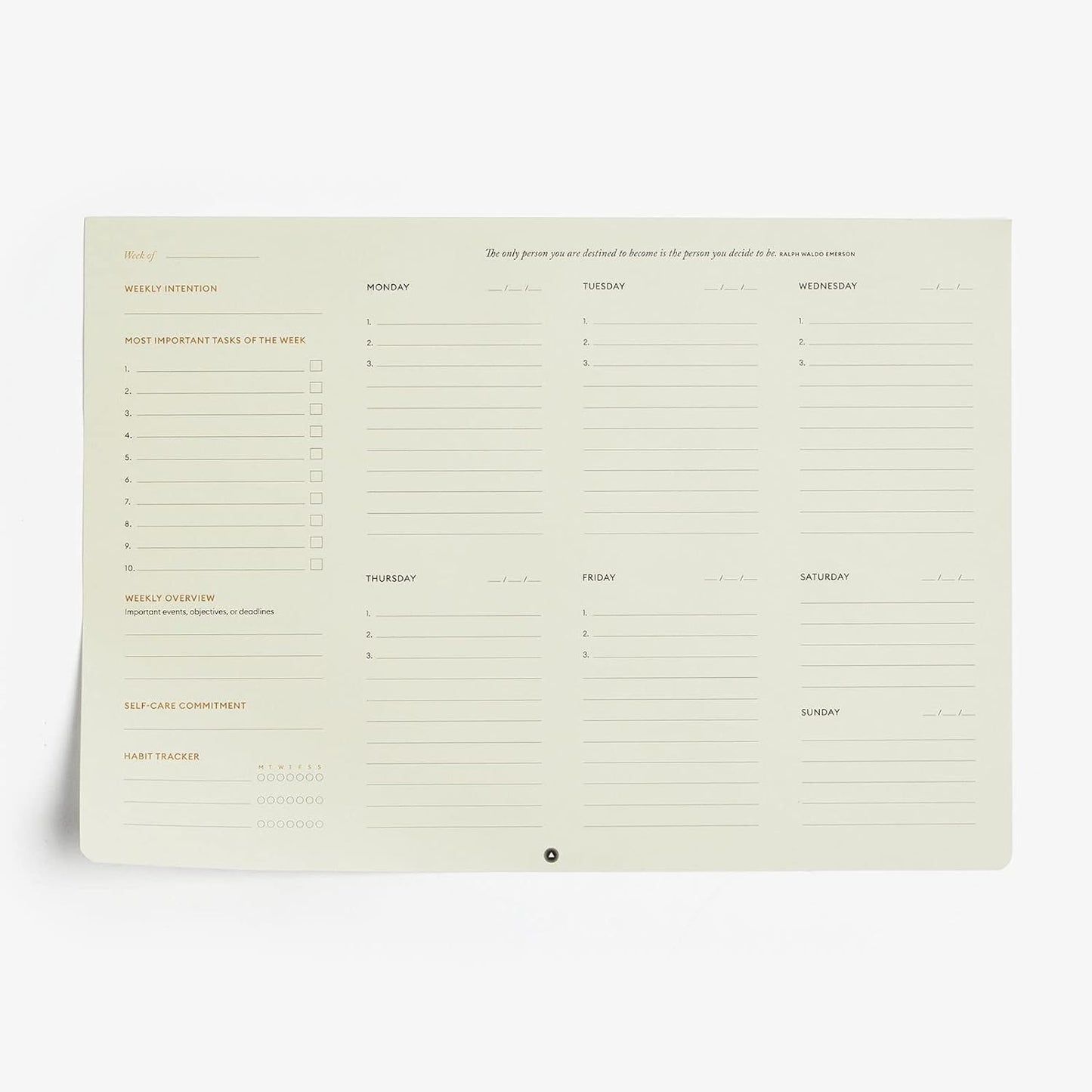 Intelligent Change - Weekly Desk Pad, 1-Year Productivity Planner, Tear-Out Deskpad for to-Do List, Productivity Tools for Time Management and Mindfulness, A4 Size, Black