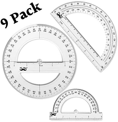 Mr. Pen- Protractor, 9 Pc Protractor Set, Drafting Tools, Math Geometry Set