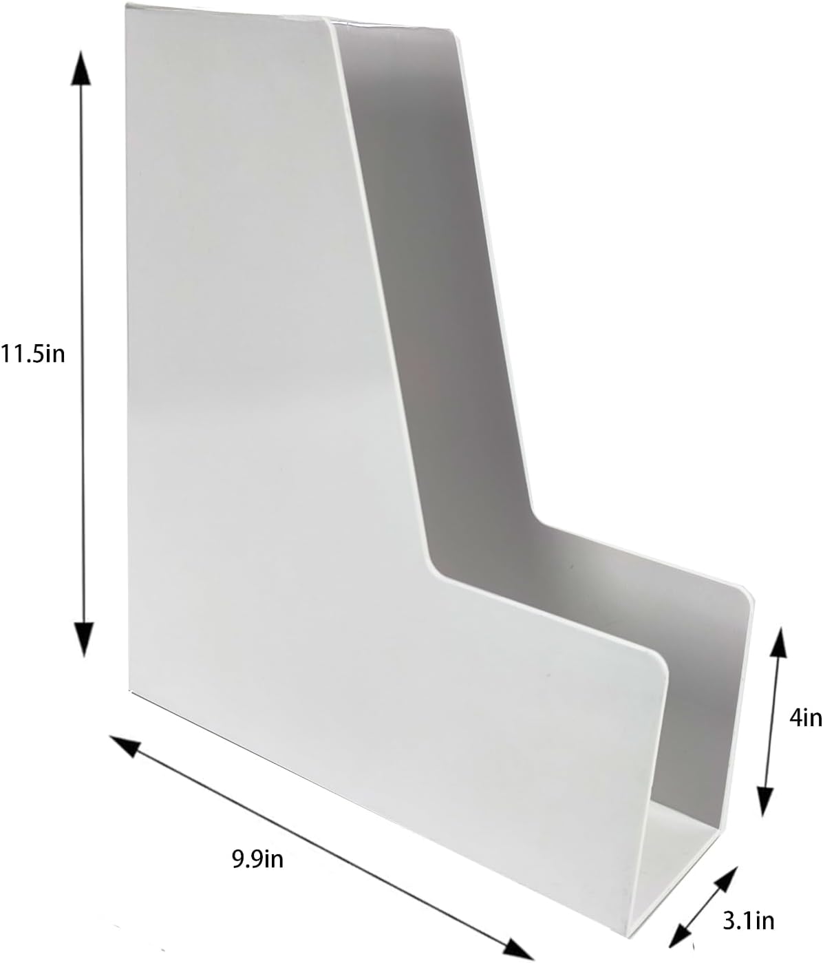 Vertical File Holder, 2 pack Plastic Document Organizer and Magazine Organizer, Multi-purpose Document Organizer for Home Office (White)