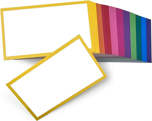 PPAPPAPPIYO 3.5x2 Decorative Color Index Cards / (Set of 100) Blank index cards 260gsm (Multicolor)