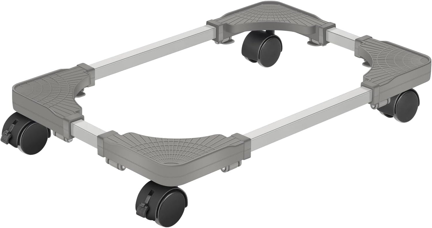 Liitrton Mobile CPU Stand with 4 Locking Casters, Ventilated PC Tower Stand for Floor, Fits Most PC Towers, Office Gamers (Light Grey)