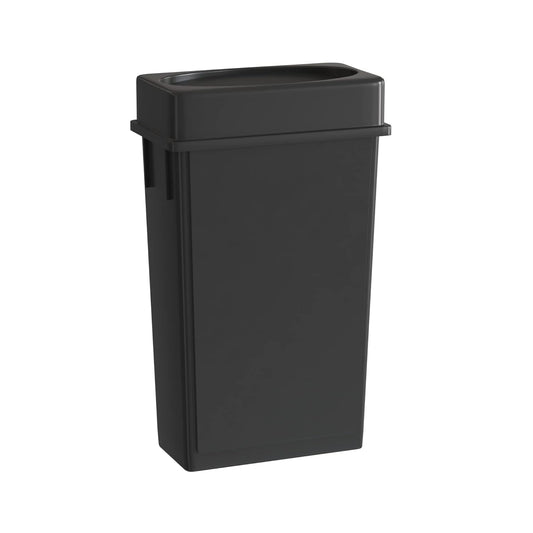 23 Gallon Black Slim Jim Trash Can with Drop Shot Lid