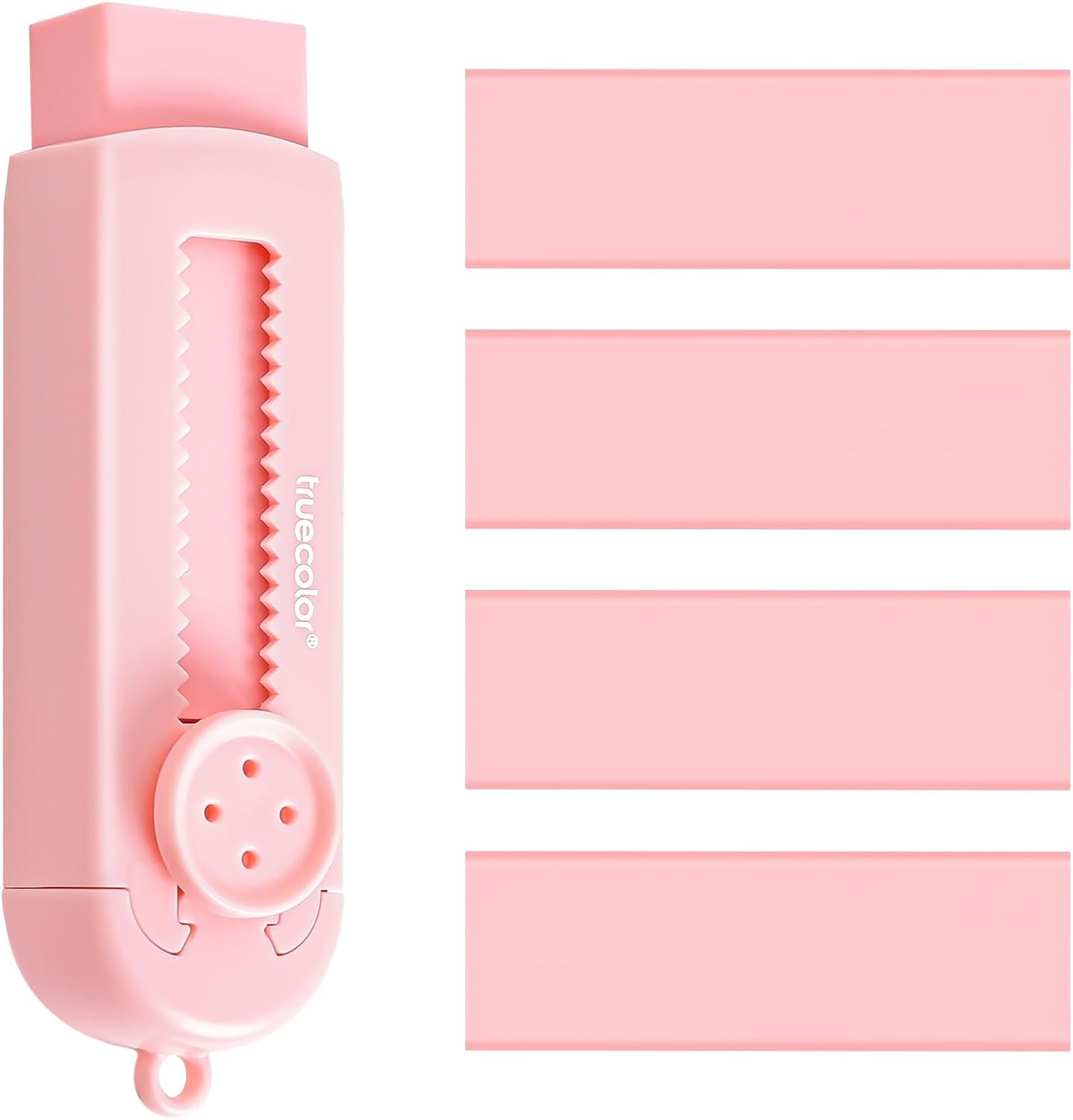 Pencil Erasers,Retractable Erasers for Pencils - 4+1 Pack Rubber Erasers (Pink)