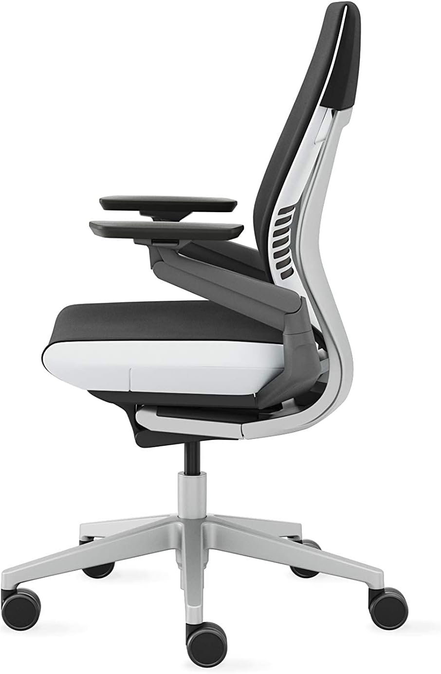 Steelcase Gesture Office Chair - Ergonomic Work Chair with Wheels for Carpet - Comfortable - Intuitive-to-Adjust for Desk - 360-Degree Arms - Licorice Fabric