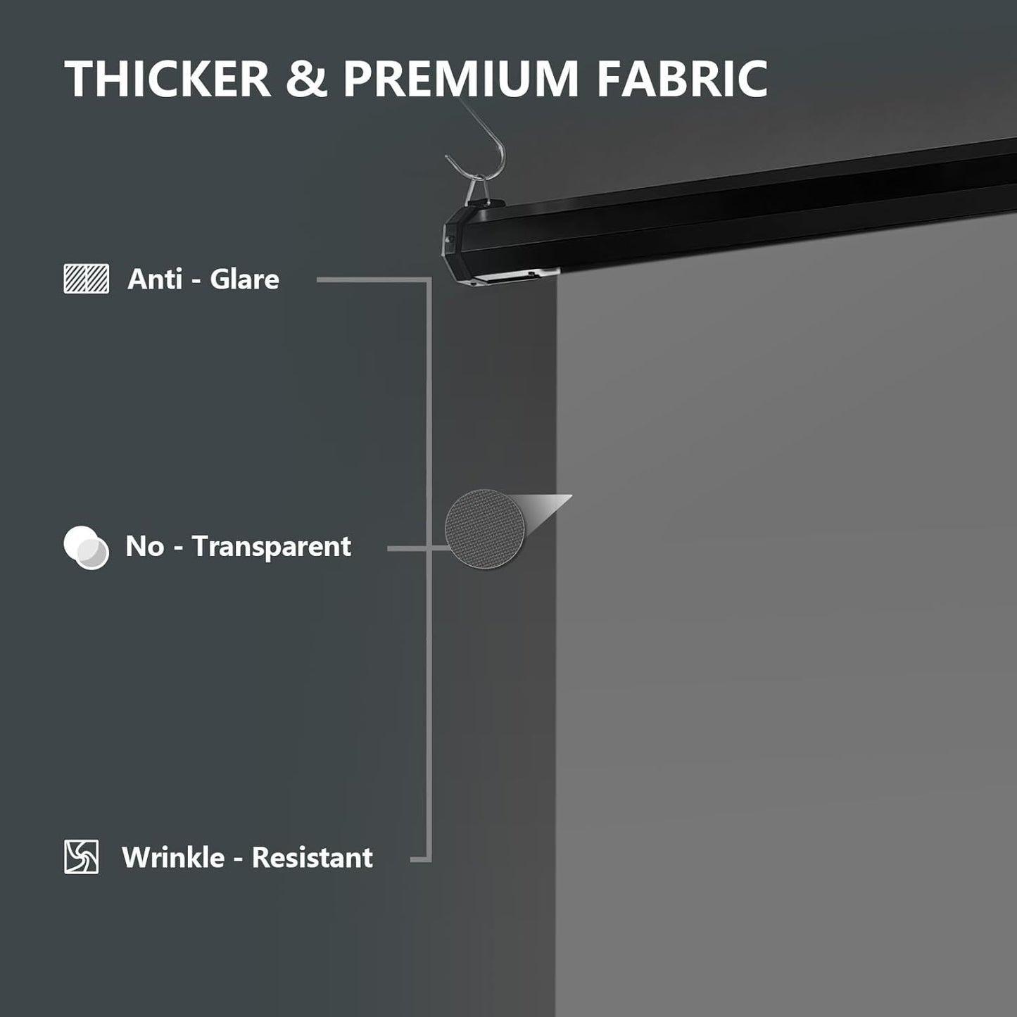 RAUBAY Motorized Pull Down Grey Screen Backdrop - 78.7" x 86.6" Collapsible Wall-Mount Background for Professional Video Production, Photography Studio, Video Conferencing and YouTube, TikTok Creator