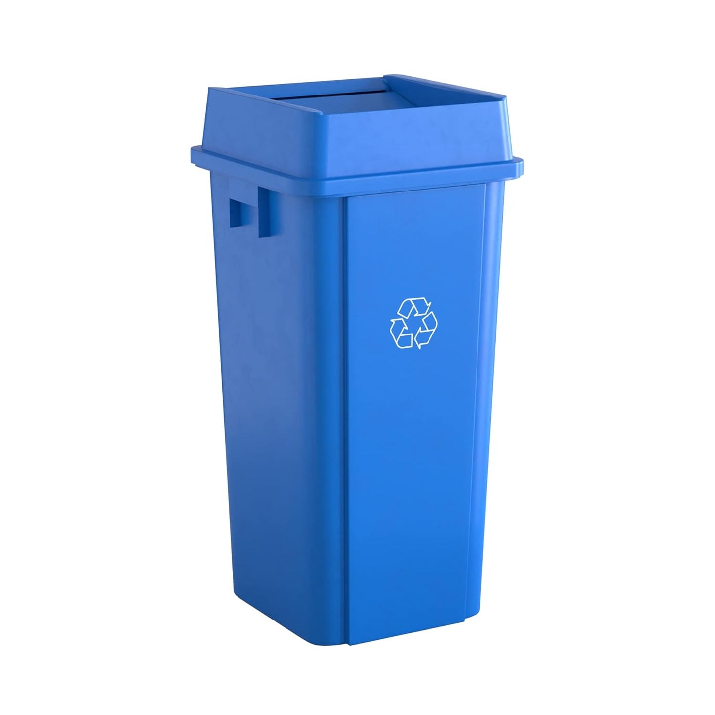 23 Gallon Blue Square Commercial Trash Can with Lid