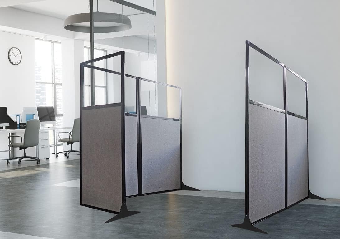 Versare Workstation Partition | Portable Wall Divider | Modern Office Cubicle | Free Standing Privacy Screen | Flexible Work Space | 66" x 70" Caribbean Fabric Panels