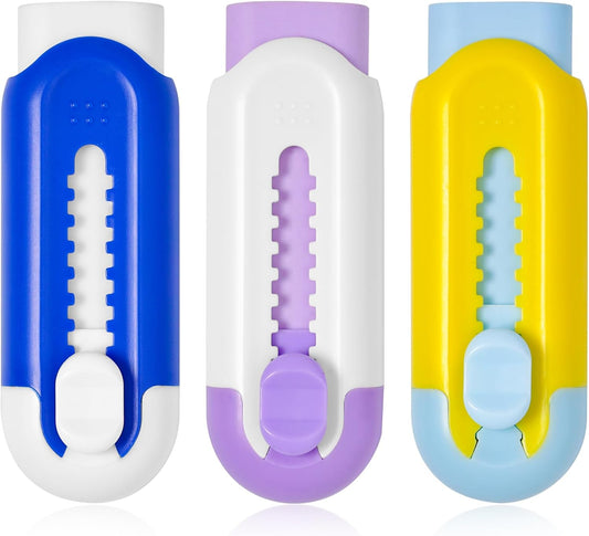 Retractable Eraser, Pack of 3, Pencil Eraser for Pencils,Assorted Color