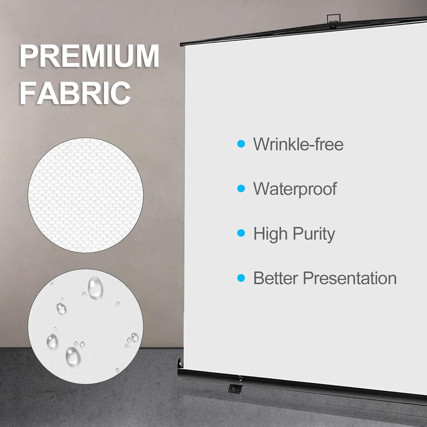 EMART 77x92in Collapsible Chromakey Panel White Screen for Photo Backdrop Video Studio,Portable Pull Up,Solid Aluminium Base Wrinkle-Resistant Fabric,Auto-Locking Air Cushion Frame