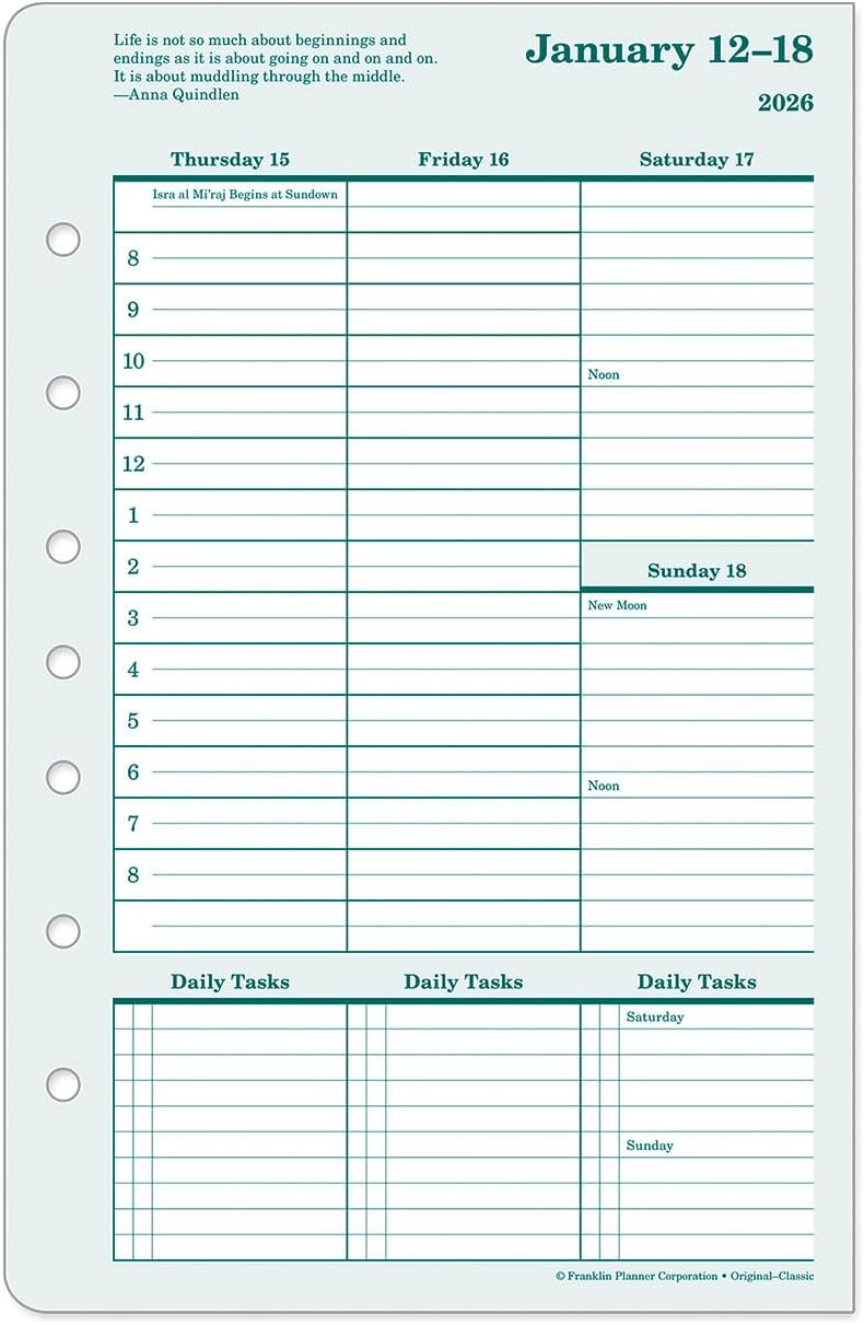 FranklinCovey - Original Weekly Ring-Bound Planner (Jan 2026 - Dec 2026, Classic)