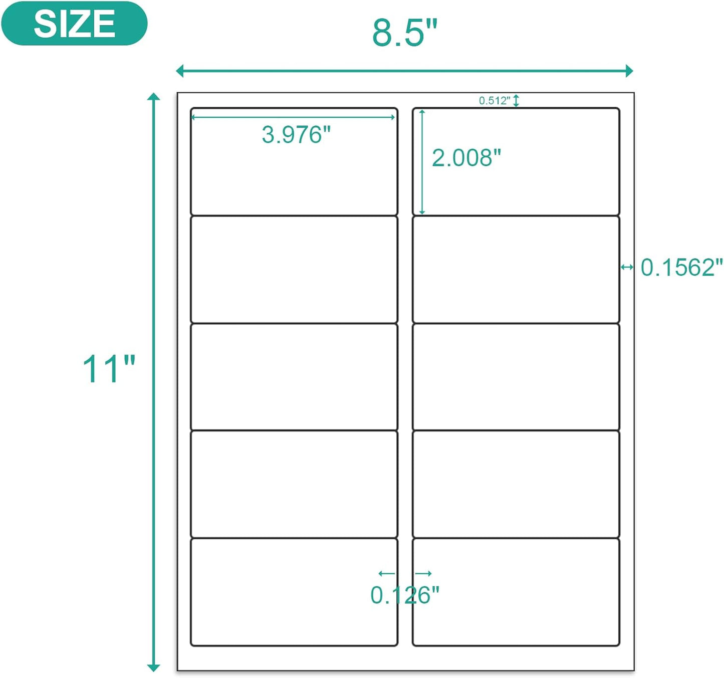 MFLABEL 2x4 Labels, 10-UP Shipping Address Labels, 2500 Labels,250 Sheets Labels for Printer, Internet Mailing Shipping Labels, Label Stickers, 2" x 4" FBA Labels for Laser/Inkjet Printer