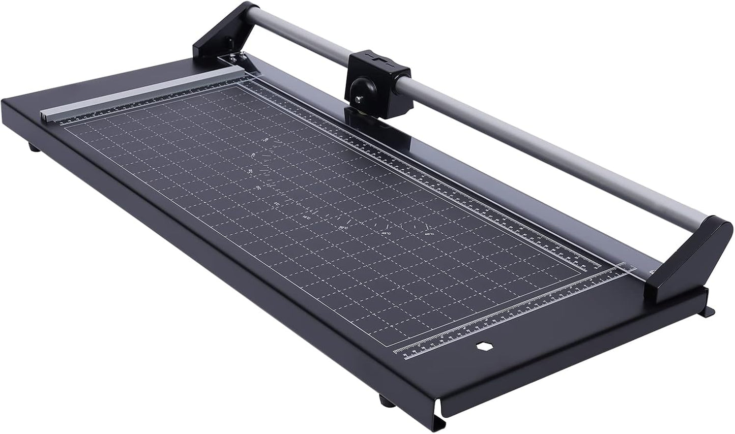 24Inch Rotary Trimmer Paper Cutter,Manual Precision Paper Cutters Trimmers Photo Paper Cutter with Automatic Paper Weighting,Self-Sharpening for Craft Paper, Card Stock and Office Paper