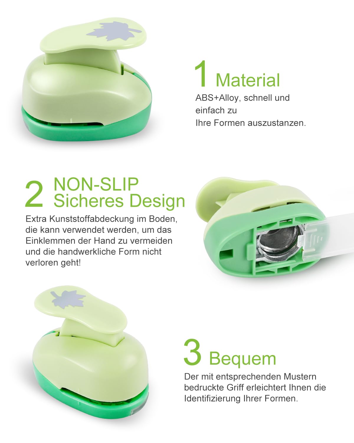 UCEC Craft Paper Punch, Maple Leaf Punch Set 3pcs 3/8" 5/8" 1" Inch Hole Punch for Paper Crafting, Scrapbooking, DIY Projects, Hollywood Decoration