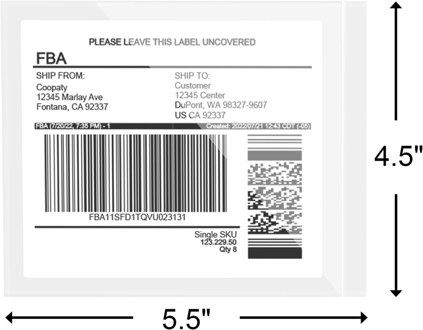 Coopaty 4.5" x 5.5" Packing List Envelope, Shipping Label Pouch, Clear Adhesive Packing List Pouches for Invoice/Documents/Labels (100 Pack)