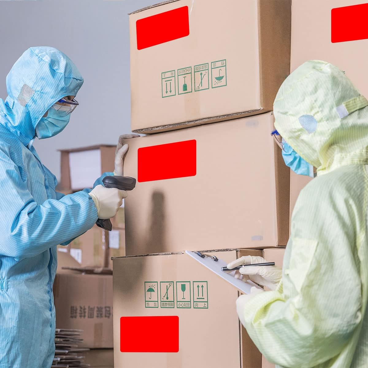 PARLAIM 3 X 5 Inch 250 Per Roll Rectangle Inventory Color Coding Labels,Roll Square Label Stickers for Home Red