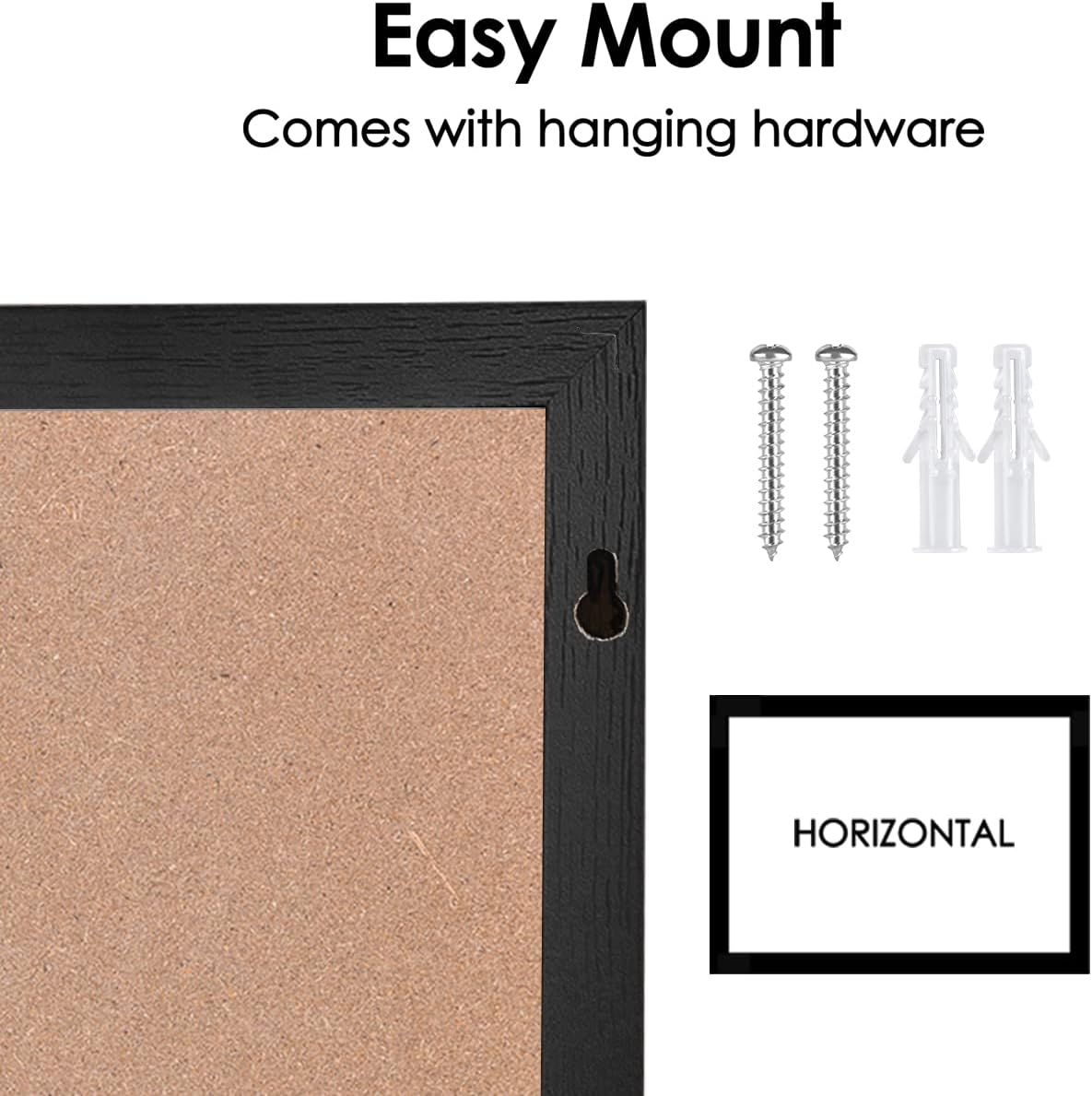 TORASO Magnetic Chalkboard Calendar Corkboard, 17.7" x 21.6" Combination Chalk Board Bulletin Board, Black Wood Framed Blackboard Calendar Cork Combo Board(ZHHB-BK-4555)