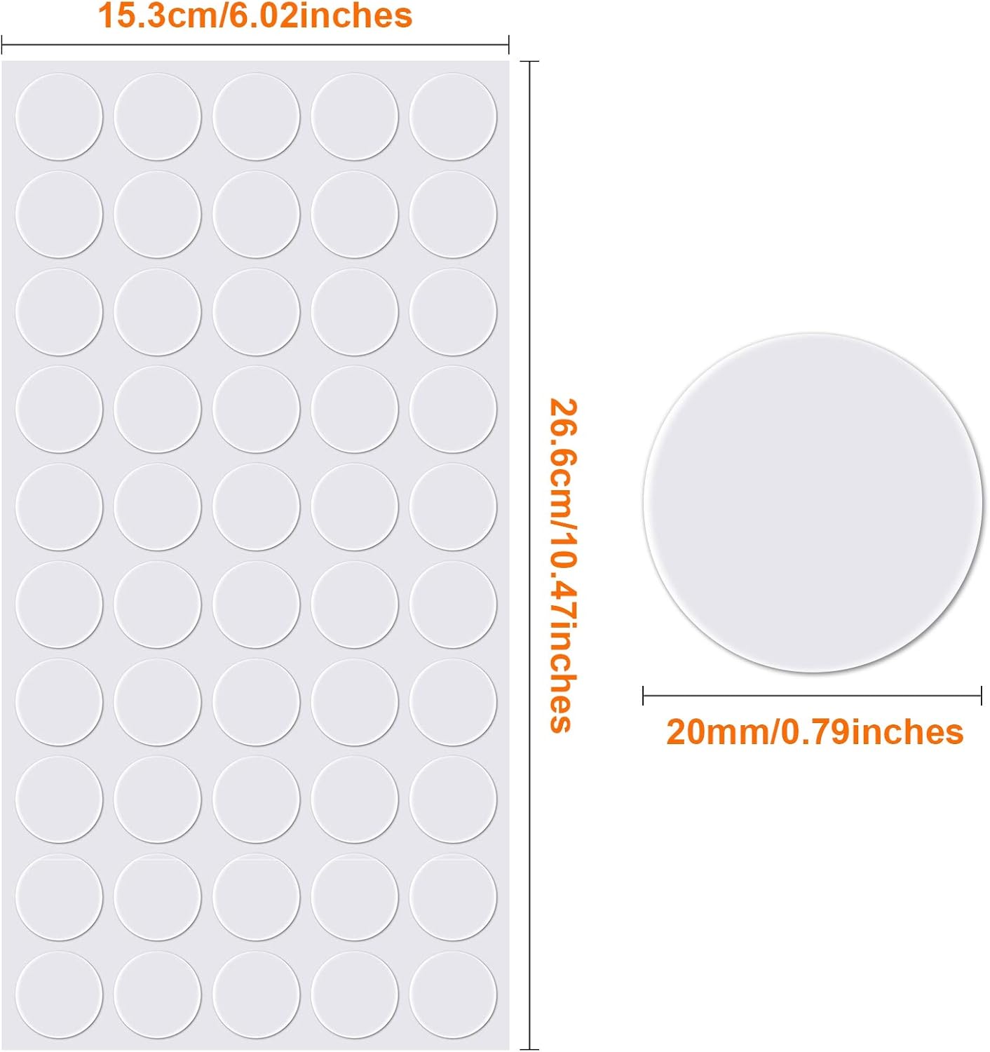 Zonon 200 Pcs Double Sided Adhesive Dots Clear Glue Point Tape Stickers Balloon Glue Round Mini No Traces Adhesive Sticker Dot Sticker for Classroom Decor Craft DIY Office (0.79 Inch/ 20 mm)