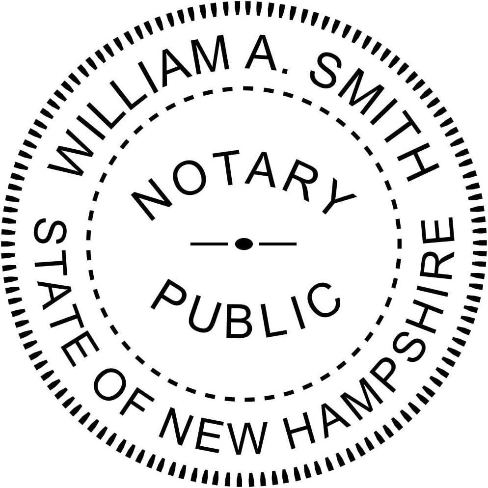 New Hampshire Round Notary Stamp | Official State Notary Stamp | Official Seals | Meets State Specifications (New Hampshire, Round Stamp)