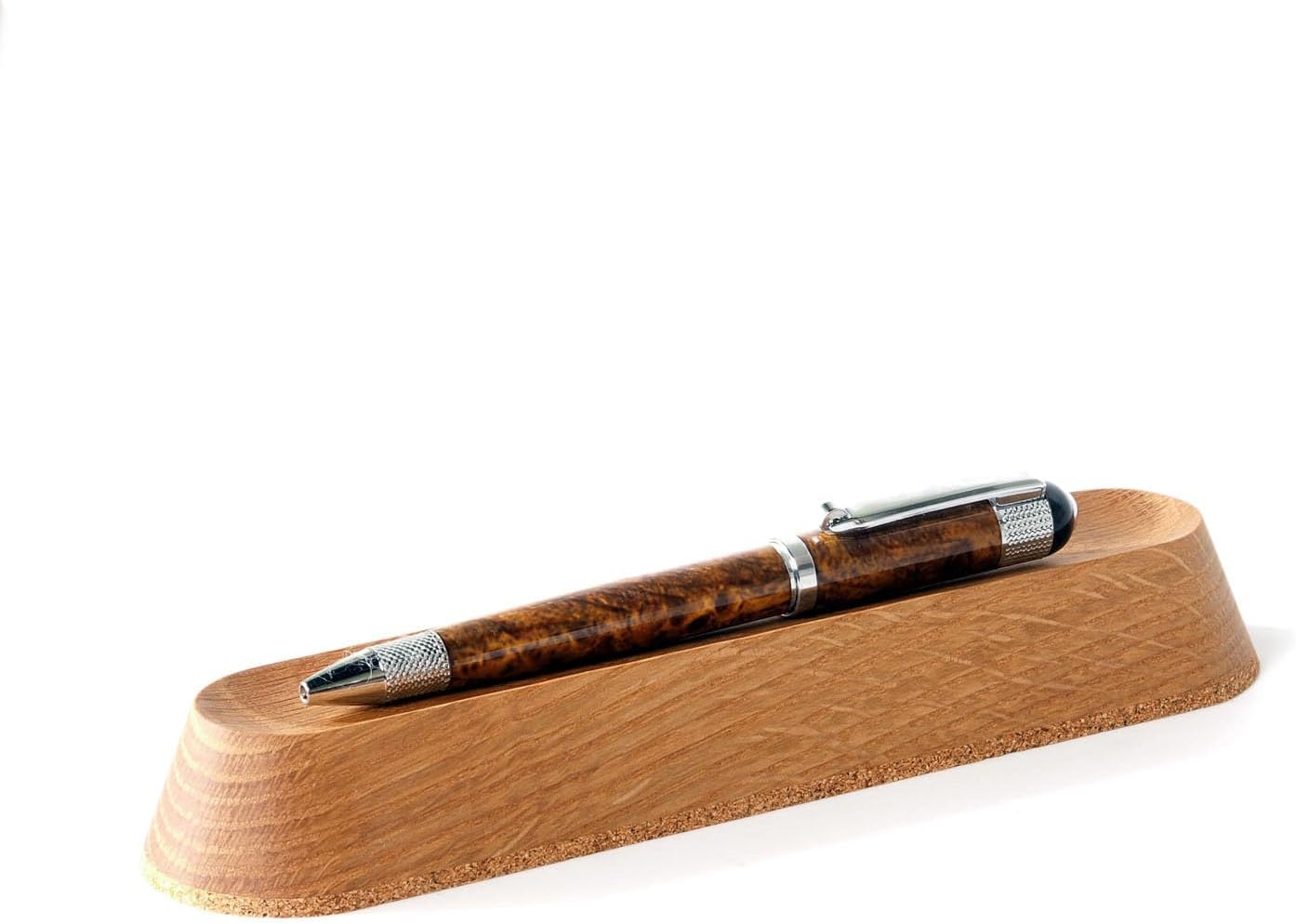 Wood Pen Tray – Handmade Walnut Desk Organizer, Minimalist Pen Holder for Office, Home, Gift(MODEL-2-OAK)