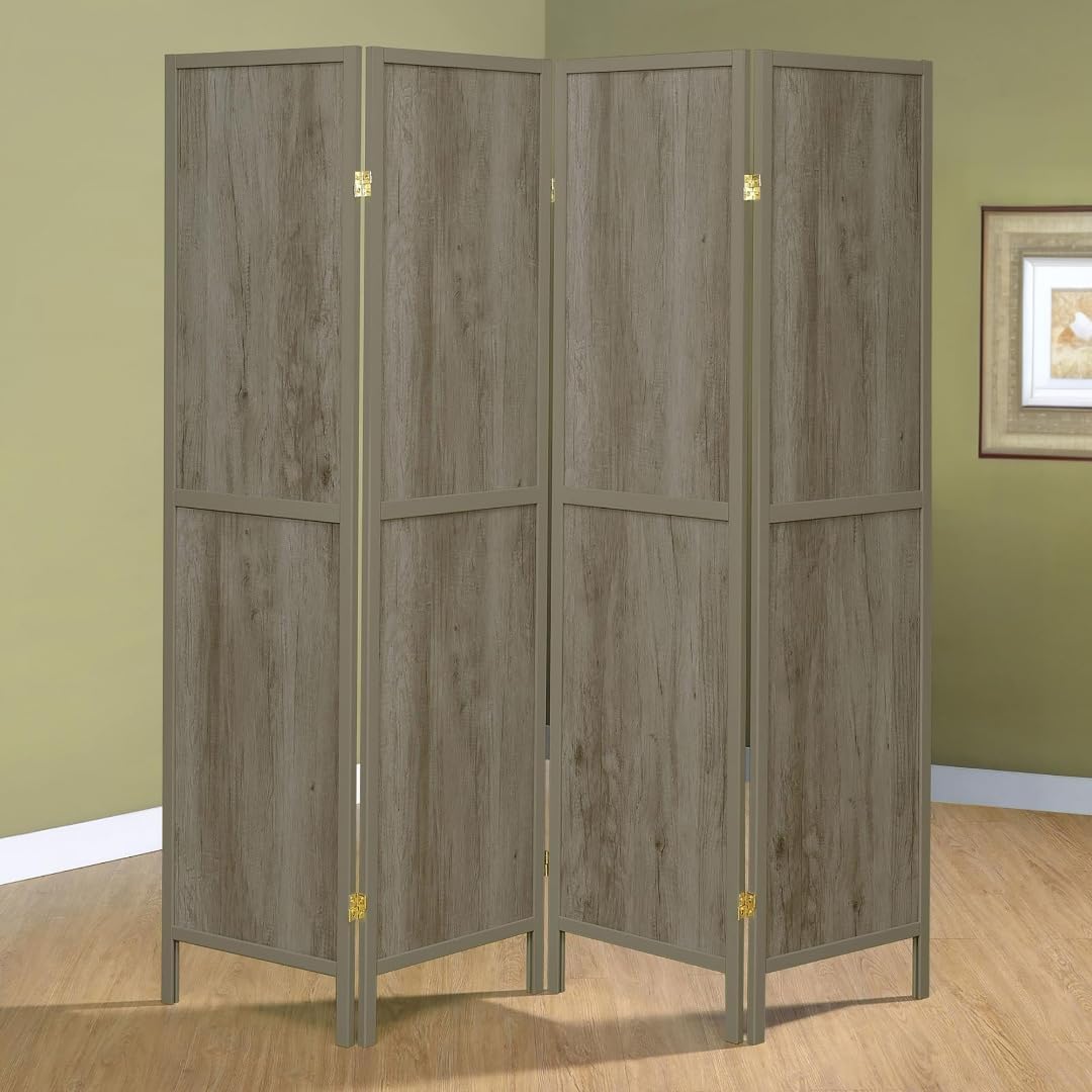 NicBex Room Divider 4 Panel Room Dividers with Sleek Legs Partition Room Dividers and Folding Privacy Screens Wall Divider for Home, Office, Room Separation,69.5" W x 0.75" D x 70.25" H, Light Grey