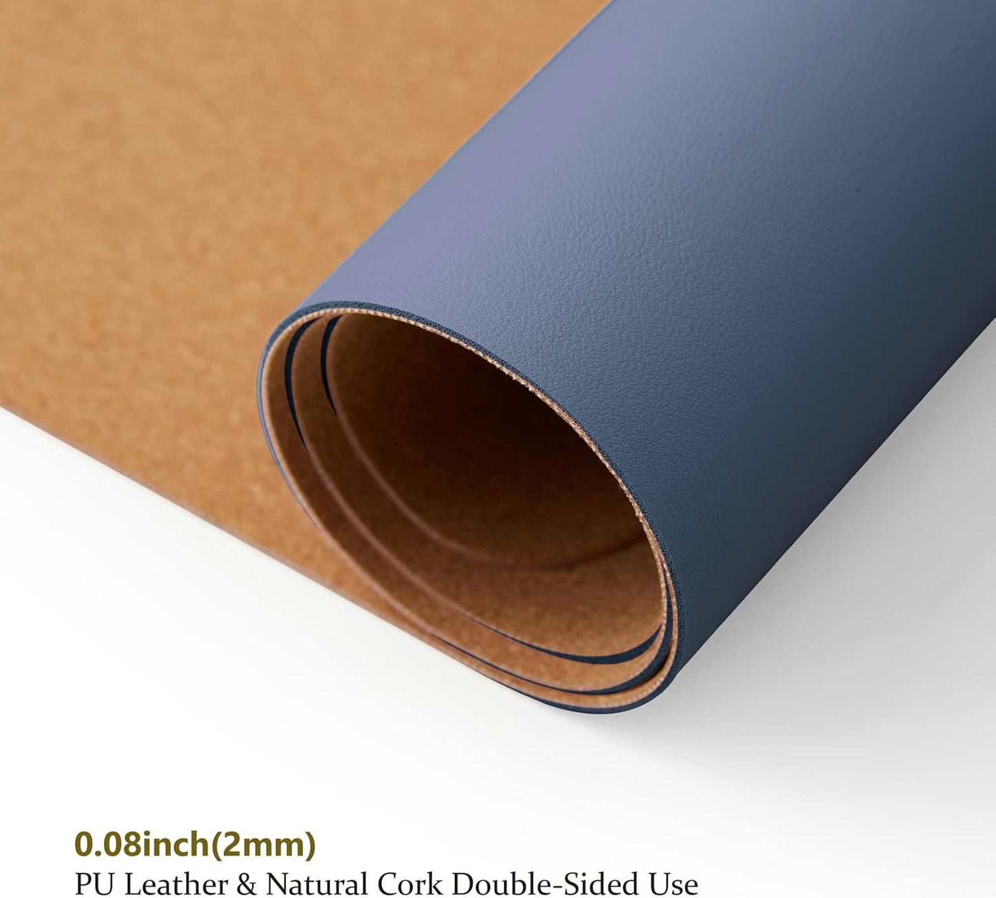 Cork Desk Mat - Dual-Sided Desk Pad for Office and Home - Desk Organization and Accessories - Ideal for Large Mouse Pad and Desk Mats on Top of Desks(Dark Blue,90cmx 43cm)