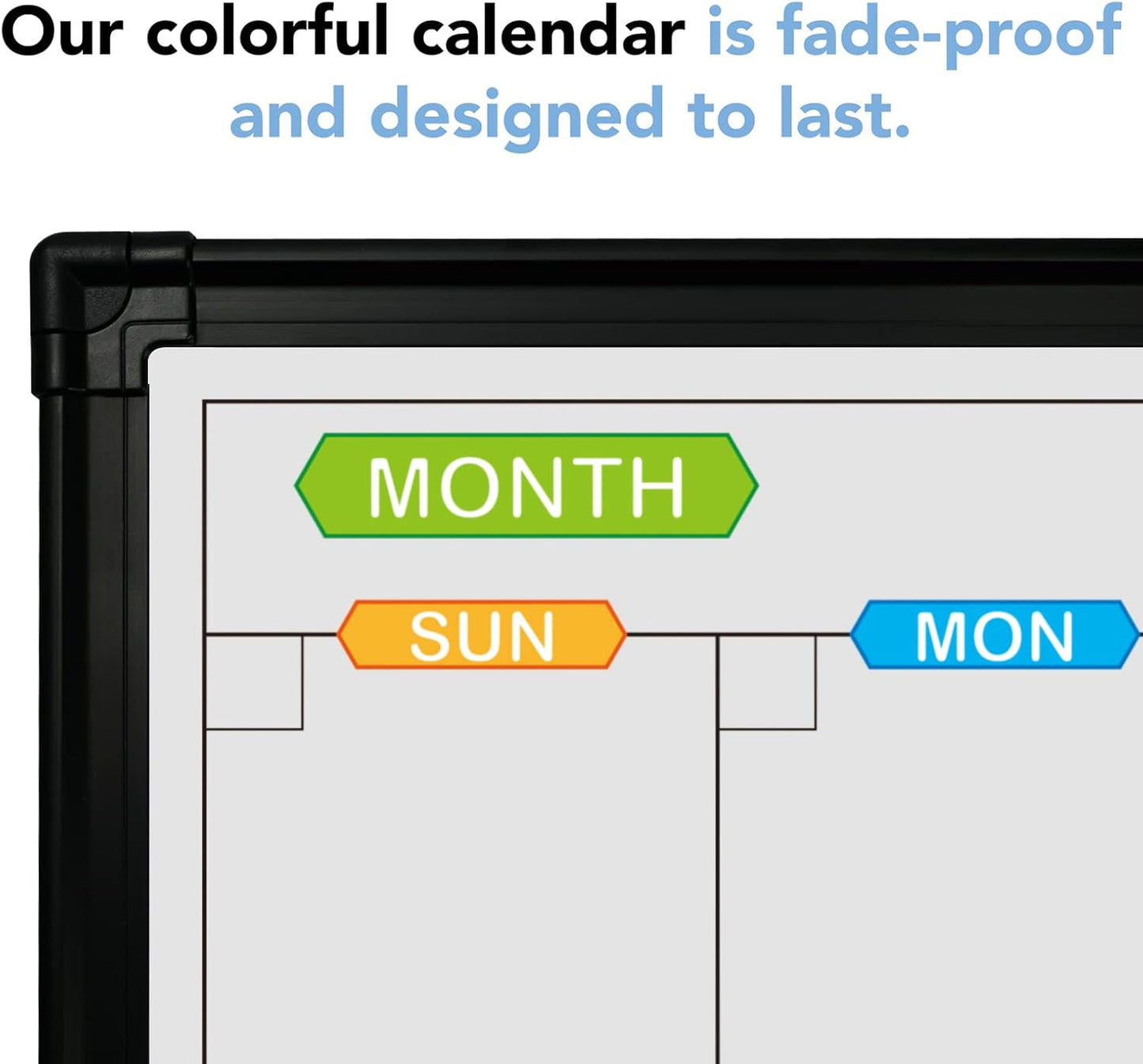 JILoffice Magnetic Calendar Whiteboard & Bulletin Corkboard Combination, Combo Board 48 x 36 Inch, Black Aluminum Frame Wall Mounted Board for Office Home and School with 10 Push Pins