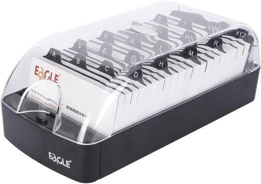 Eagle Business Card Box, Push-Button,Storage up to 550 Cards (Medium)
